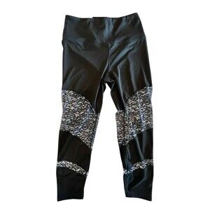 Leggings Nanette Lepore Womens Sz XL High Waist  Black & White Lace Print